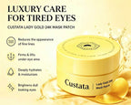 Custata 24K Gold Collagen Eye Patches – Anti-Aging Under Eye Masks for Puffiness, Dark Circles & Fine Lines