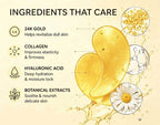 Custata 24K Gold Collagen Eye Patches – Anti-Aging Under Eye Masks for Puffiness, Dark Circles & Fine Lines